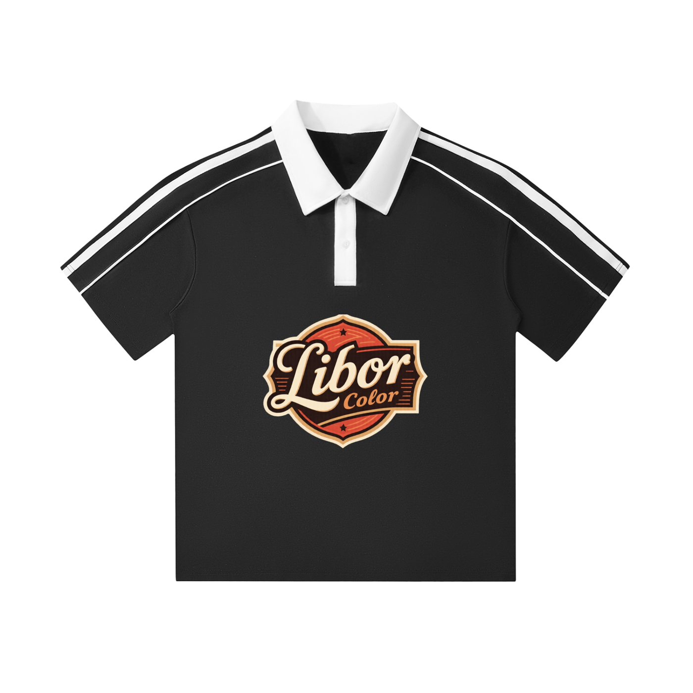 Contrast Collar Short-Sleeve Polo Shirt