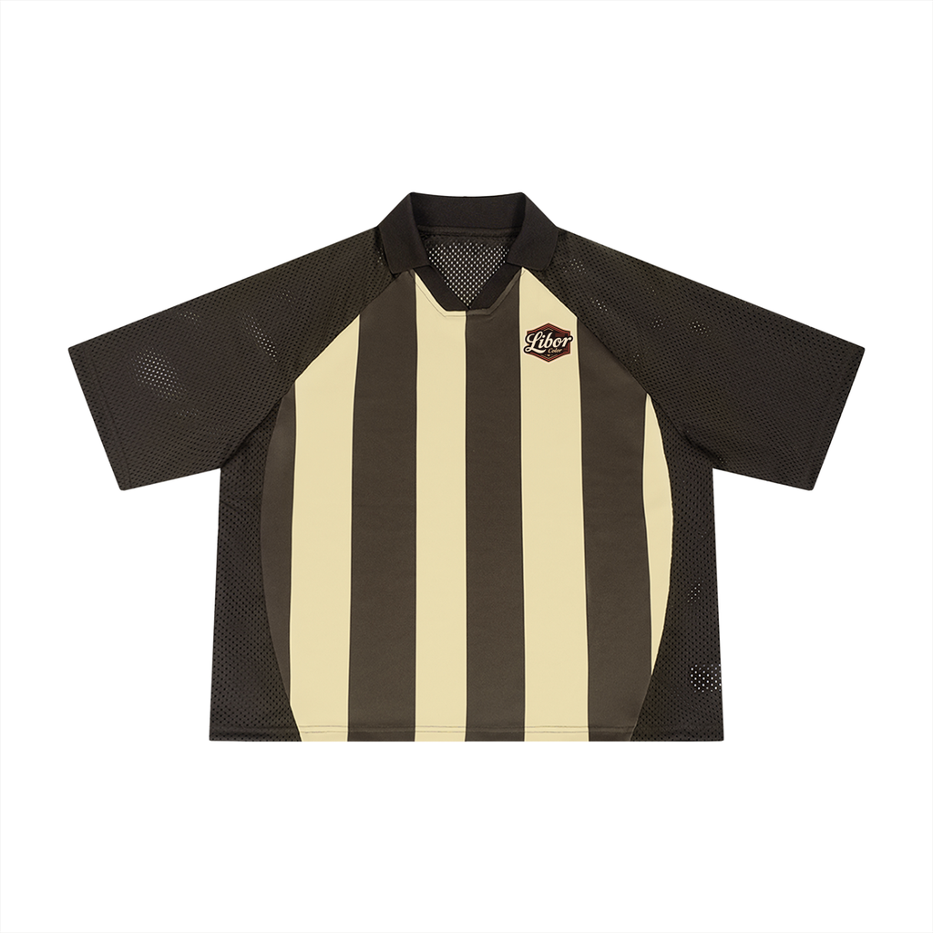 Unisex Striped Mesh Boxy Soccer Jersey