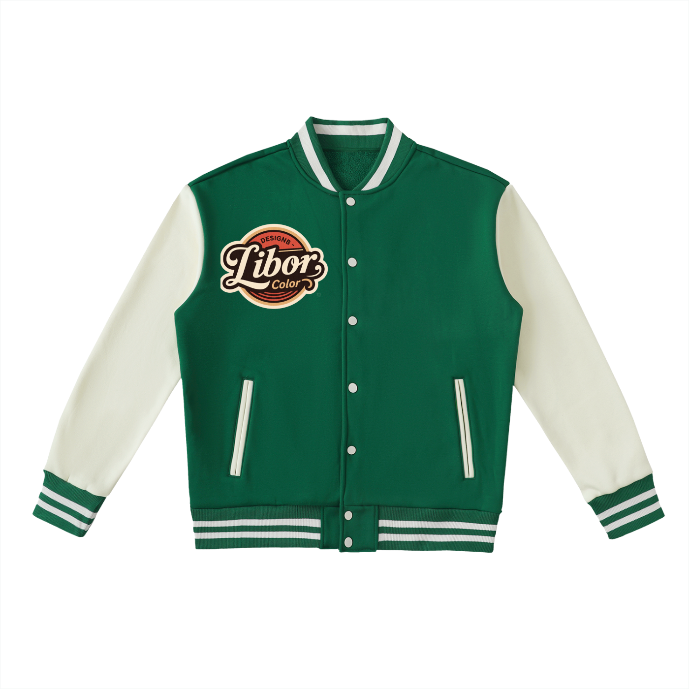 Two-Tone Fleeced Varsity Jacket
