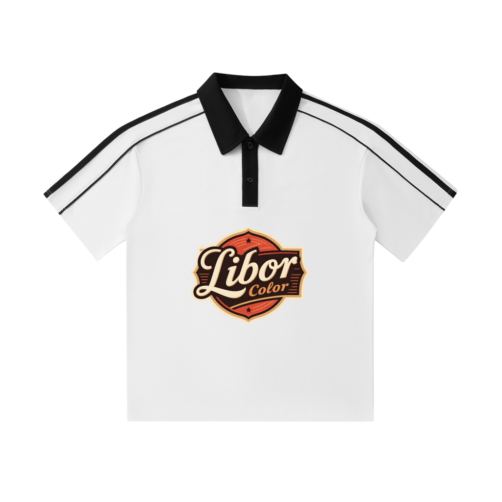 Contrast Collar Short-Sleeve Polo Shirt