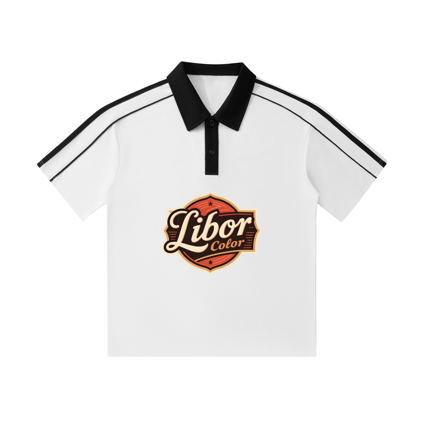 Contrast Collar Short-Sleeve Polo Shirt