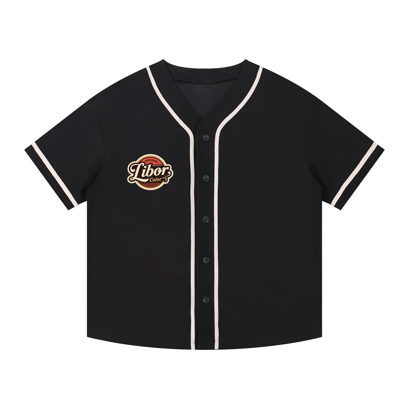 Contrast Piped Button-Up Jersey