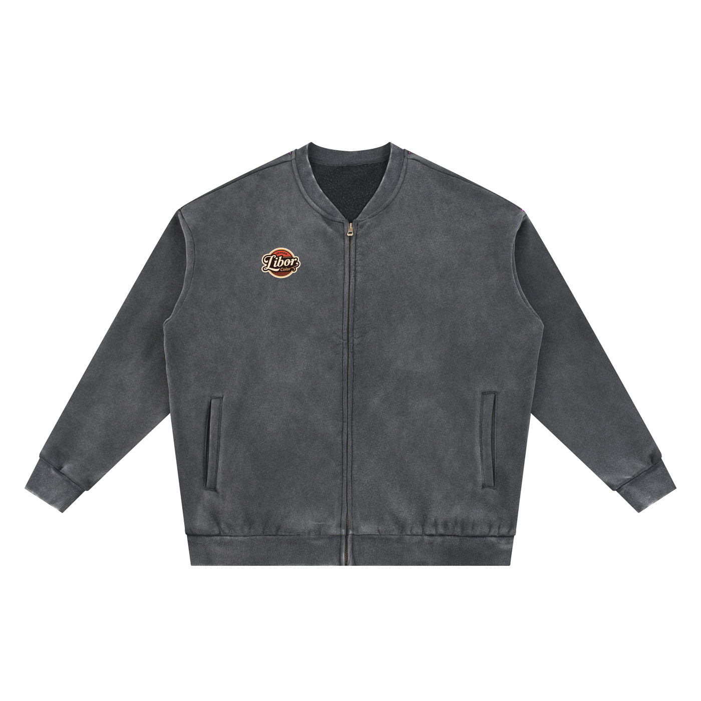 Vintage Washed Fleece Baseball Jacket
