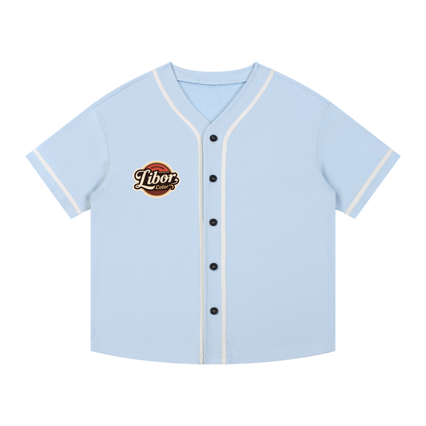 Contrast Piped Button-Up Jersey