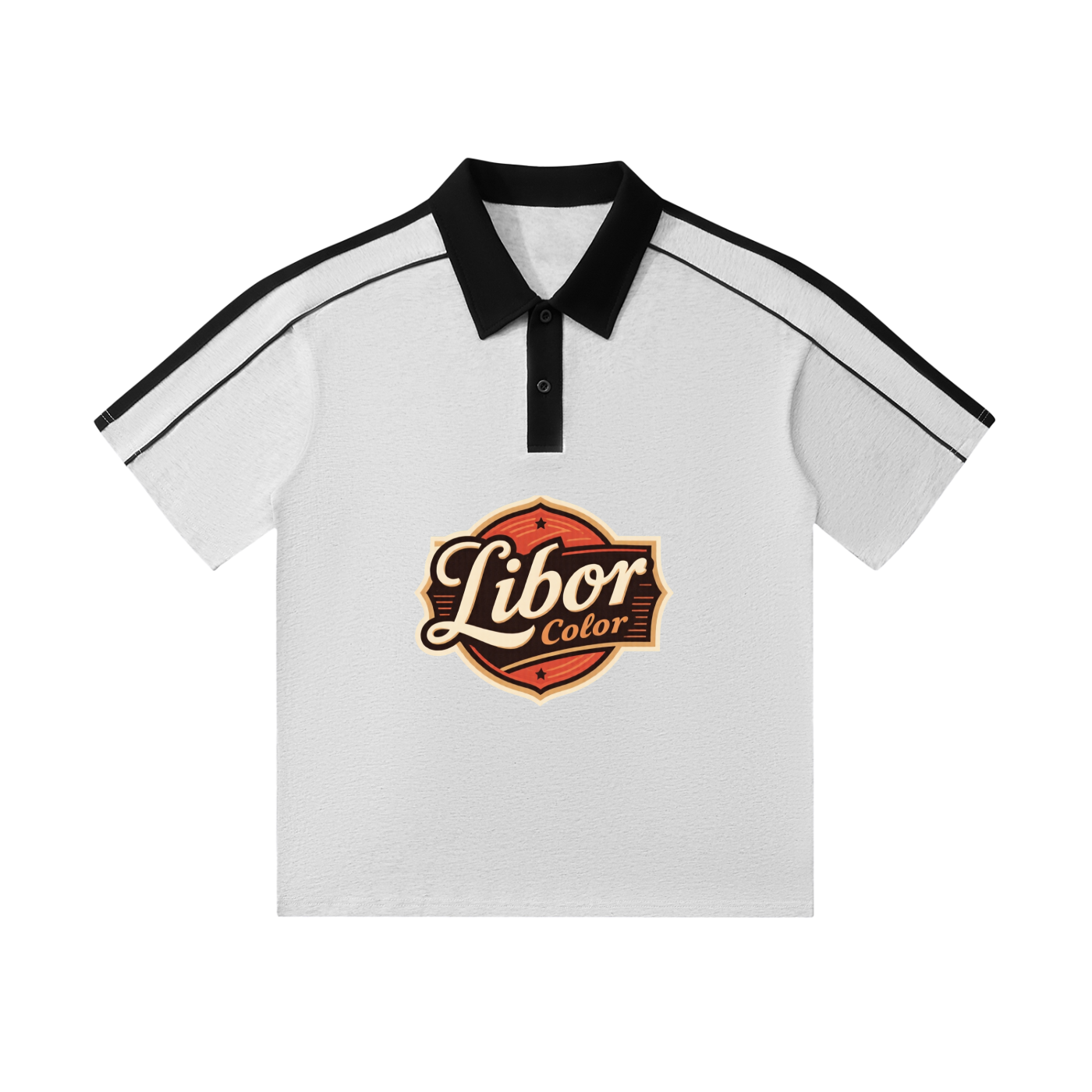 Contrast Collar Short-Sleeve Polo Shirt