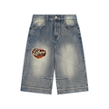 Vintage Wash Baggy Denim Shorts