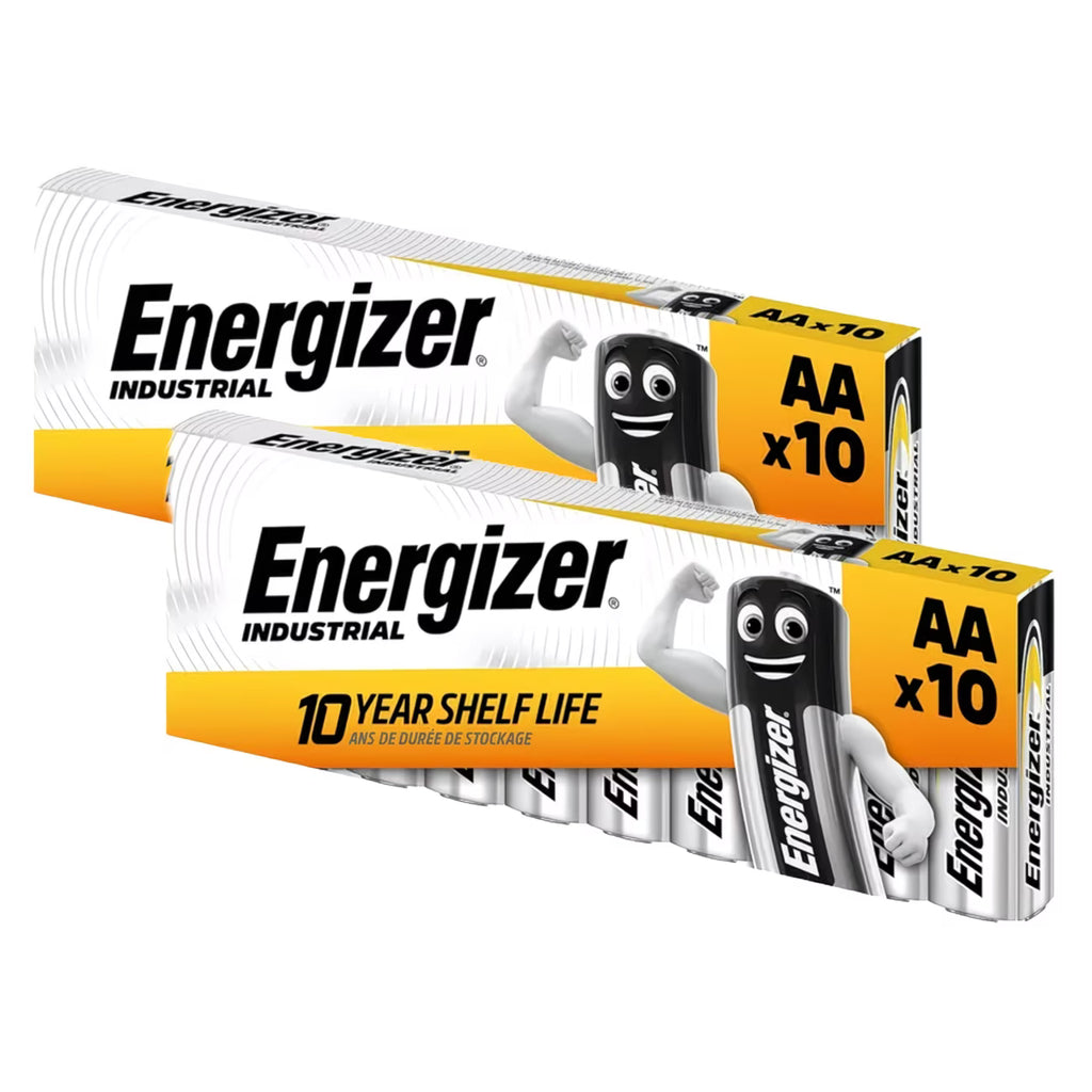 Energizer AA Industrial Alkaline Batteries 1.5V – Pack of 20 Long-Lasting LR6 AA Battery for Remotes, Flashlights, Clocks, Toys, Wireless Devices