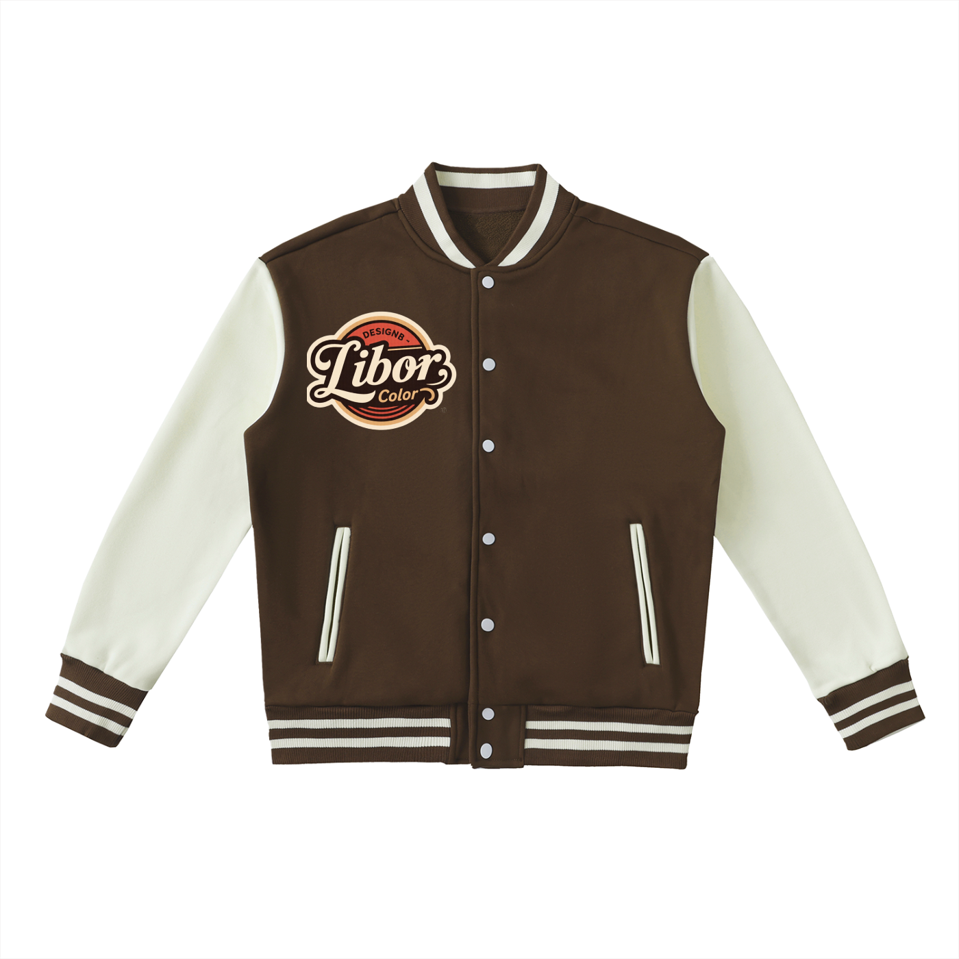 Two-Tone Fleeced Varsity Jacket