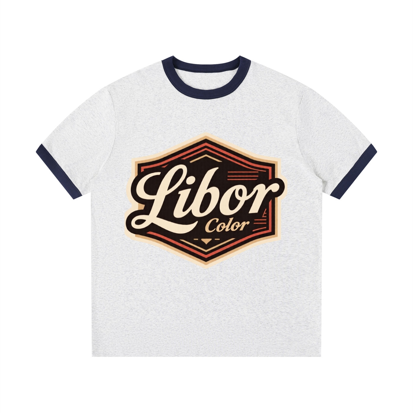 Contrast Edge Ribbed Crewneck T-Shirt