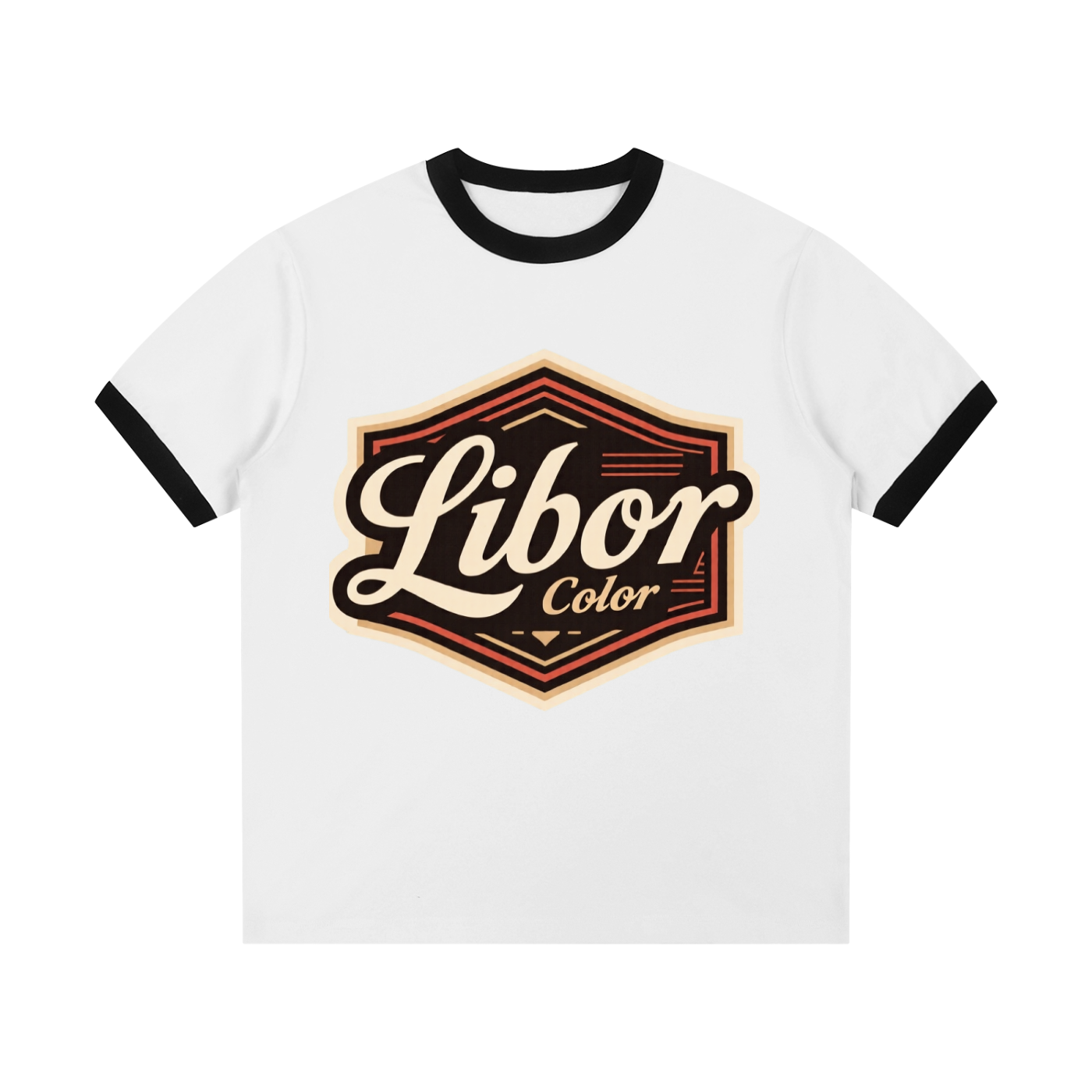 Contrast Edge Ribbed Crewneck T-Shirt